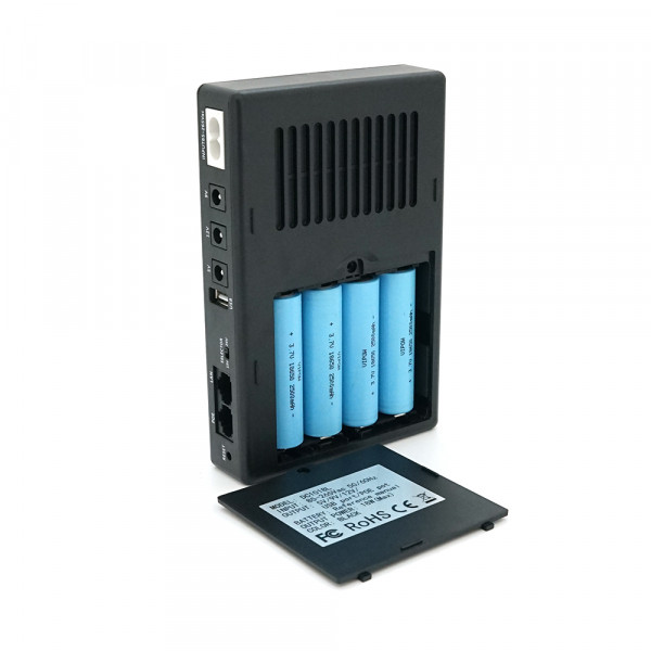 ДБЖ UPS-18W DC1018P YT45103 для роутерів/комутаторів/PON/POE-430, 5//9/12V, 1A, 10000MAh(знімні 4*2500MAh), Black, BOX