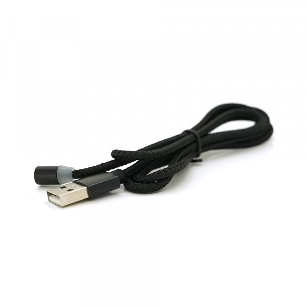 Магнітний кабель PiPo USB 2.0, 1m, 2А, тканинна оплетка, броньований, Black, OEM