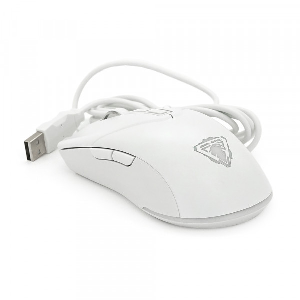Миша провідна JEDEL GM700, 7 кнопок, 1200/1800/2400/3600DPI, кабель 1,5 м. RGB підсвічування. 120х74х40мм. White. Box