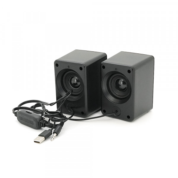 Колонки 2.0 JEDEL S-527 USB+3.5mm, 2x3W, 120Hz-20KHz, з LED підсвічуванням, 65х80х100 мм, Black, BOX