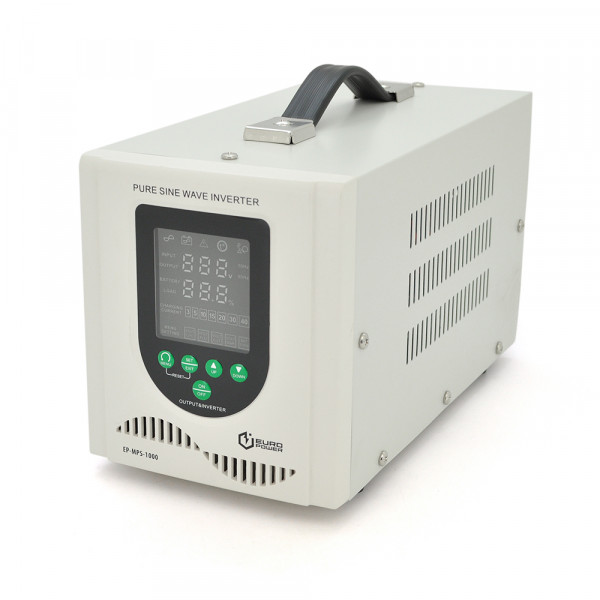 ДБЖ з правильною синусоїдою Europower EP-MPS-1000/12PLUS (700 Вт) 5/10/15/20А, під зовнішню АКБ 12В (AGM/GEL/LFP), Q2 (350*230*190)