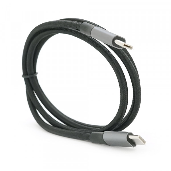 Кабель Type-C до Type-C (male to male), Підтримка SCP, QC3.0, PD до 100Вт, 480Mbps, довжина 1.0м, обплетення, Black, Box