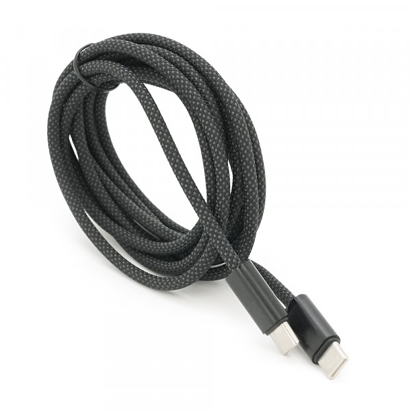 Кабель Type-C to Type-C (male to male), PD65Вт, довжина 2.0м, обплетення, Black, Box
