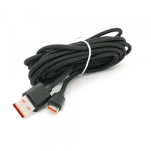 Кабель USB для Type-C (male to male), 10A, Підтримка SCP, QC3.0, PD до 240Вт, 480Mbps, довжина 3.0м, обплетення, Black, Box