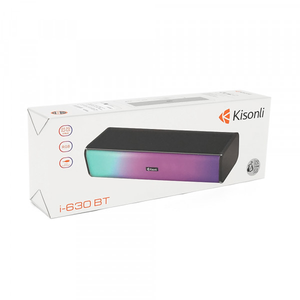 Колонки 2.0 Kisonli i-630BT, для ПК і ноутбука, USB + 3.5mm, 2x3W, 20Hz- 20KHz, Black, BOX, Q40