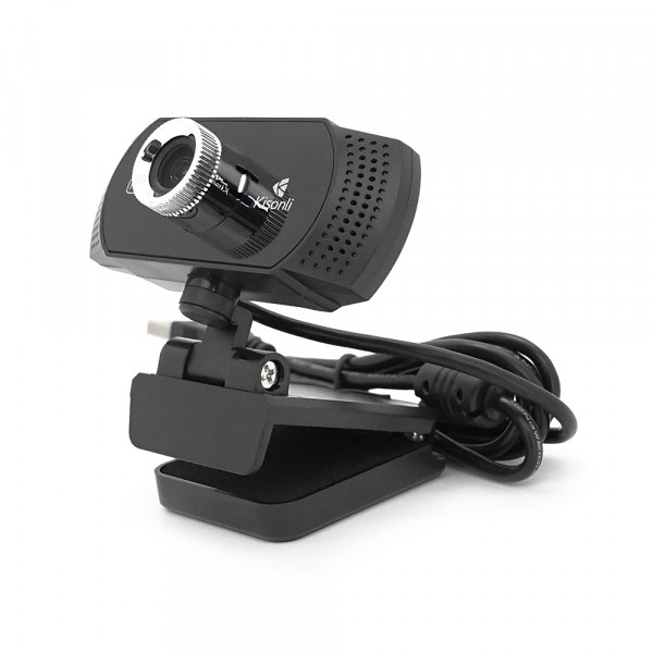Вебкамера із мікрофоном Kisonli PC-2, 1080P 30fps, пласт. корпус, Black, BOX