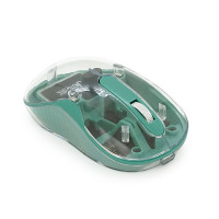 Миша бездротова JEDEL WD141T-G, 1200, 2.4 GHz+Bluetooth 5.0, 3.7V 300mAh, Type-C заряджання. 109x60x32 мм. 69 р. Transparent-Green, Box