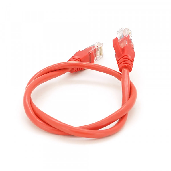 Патч-корд литий RITAR, UTP, RJ45, Cat.5e, 1m, червоний, Cu (мідь)