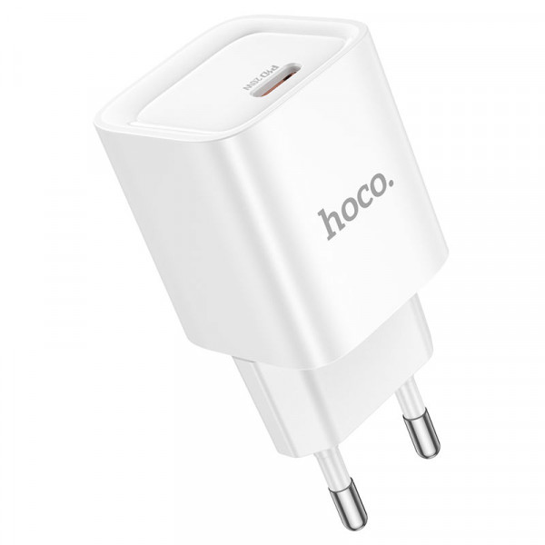 Набір СЗУ 110-240V HOCO C146A + кабель Type-C, 1xUSB-C, PD20W, 1м кабель, White, Box