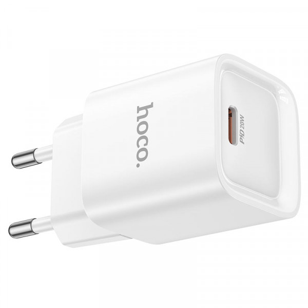 Набір СЗУ 110-240V HOCO C146A + кабель Type-C, 1xUSB-C, PD20W, 1м кабель, White, Box