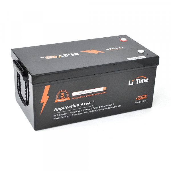 Акумулятор Li-TIME LiFePO4 BASIC 51,2V 100Ah 5120Wh(100/100A), заряд 57.6В/12А, (520 x 269 x 220мм) , 36.4kg, Q1