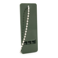Свисток аварійний тричастотний з ланцюжком WS-3, 70х27х7 мм, Dark Green