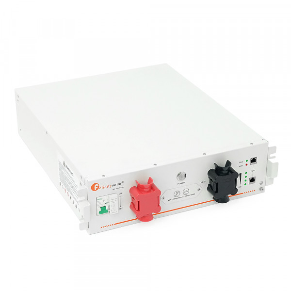 Акумулятор FelicityESS LiFePO4 FLA48100UG1 51.2V 5.12kWh. BMS 100А, до 32 parallel, CAN/RS485, IP21. 575x483x133 мм. 43 кг.