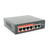 4-портовий керований PoE комутатор YOSO YO204D -52 з 4 портами POE 100Мбіт + 2 UP-Link 100Мбіт 52V/52W. APP-Amitres