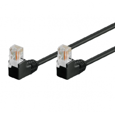 Патч-корд литий FTP, RJ45(кутовий/кутовий), екранований, FTP5e 0.93m, patch D=4.9mm AWG26 2x90° CU, DC 2-12V, чорний, Q200