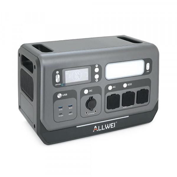 Портативна зарядна станція ALLWEI SGR-PPS2400-2PRO, 2400W/2048Wh LiFePO₄, MPPT 500W max ХТ60/12 – 60 В/10 А, 2xDC5521-12V-12A, CarPort-12V-12A 2xUSB-A-18W, 2xUSB-C-100W, Wi-Fi, charge 1.5 h, 465x260x295 мм, 23.5 кг