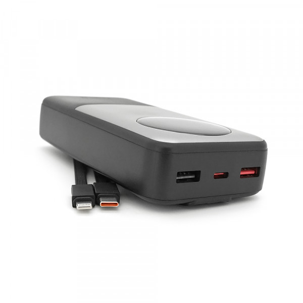 Power bank BETWEEN BTW-P6 20000mAh, 22.5W, 2 кабелі: Type-C+Lighting, Black, 490g, Box