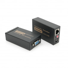 Активний подовжувач VGA 100m по кручений парі через RJ-45, Black, BOX