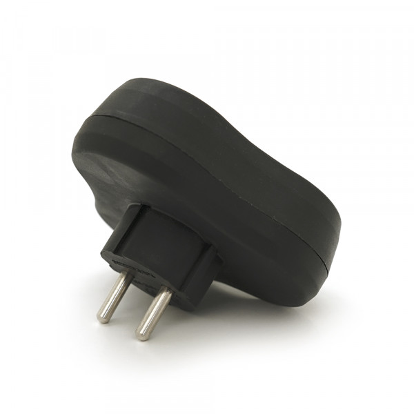 Розетка трійник без заземлення AK303B, Black, Q12