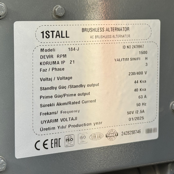 Дизельний генератор OYAL OYY-44 YANG DONG Y4102D 44KVA/35.2KW, Альтернатор OYL184J, витрата 75% навантаження - 6,8 літрів/год, 230/400 В, 50 Гц (AVR+ATS) 2200*900*1350 мм, 890 кг, 125 л