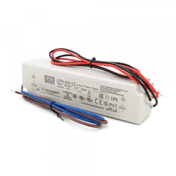 Імпульсний блок живлення герметичний Mean Well LPV-60-12 12В 5А (60Вт) IP67