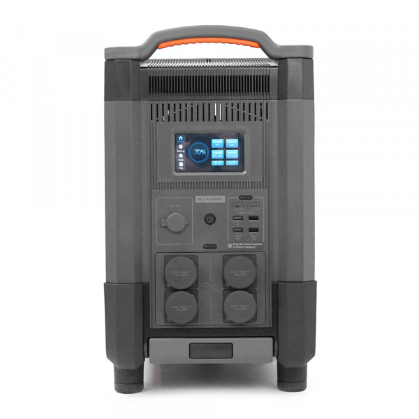 Power station ALLPOWERS R4000 APP Control, Wi-Fi, Bluetooth, 4000W, 3456Wh LiFePO4 3500Cycles, MPPT 3000w max, CAR port, DC12/24V, 4хAC 220V, 2xUSB-TYPE-C 100W, 2xUSB-A 18W, 2xUSB-A 12W, XT60, wireless 15W, Fast charge 60min, 540×490×300mm, 45kg