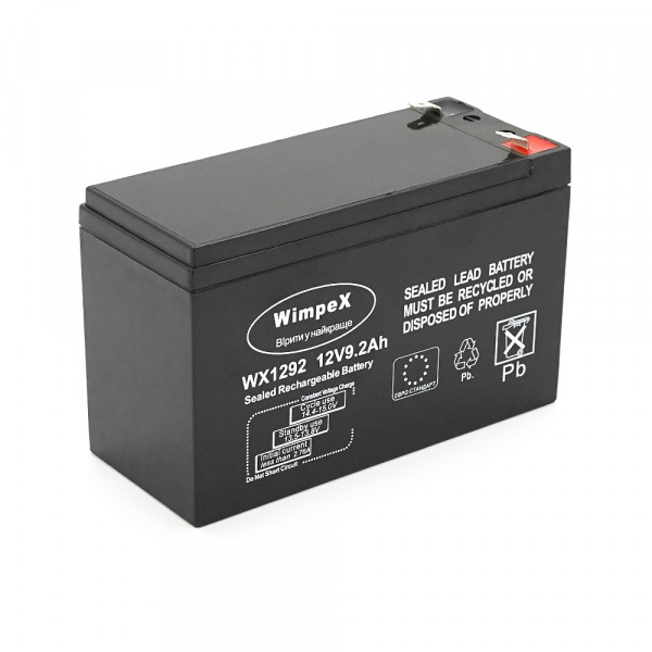 Акумуляторна батарея Wimpex 12 V 9.2 Ah (150 x 65 x 95 (100)), 2.0kg Black Q10/480