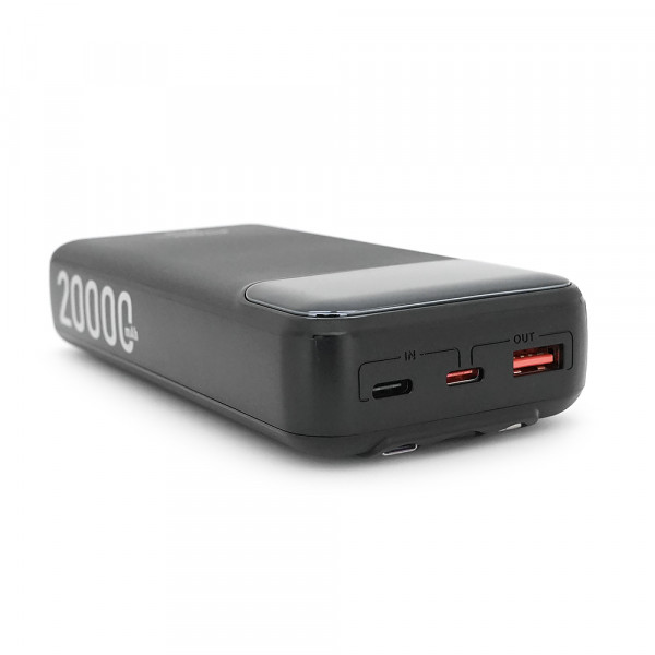 Powerbank ACL PW-117 20000mAh, PD22.5W, 1xUSB+2xUSB-C, 3 кабелі (USBType-C/Lighting), 0.47кг, Black/White, Box