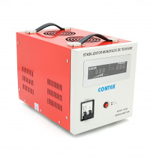 Стабілізатор напруги Conter MSER 15000 VA-V2/12000W однофазний, сервопривід, монтажу підлоги, LED дисплей, діапазон 130-260V, AC230±3%, клемна колодка, 220x335x230mm, 19.1kg