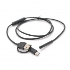 Універсальний ендоскоп 3в1 (USB+MicroUSB/Type-C) для смартфона/ПК, камера 5.5мм, м'який кабель 1м, з LED-підсвічуванням, IP67