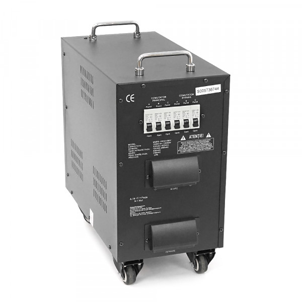 Стабілізатор напруги Conter MSER-15KVA/12KW- 400V-V2 трифазний, сервопривід, монтажу підлоги, LED дисплей, діапазон 225-450V, AC400±3%, колодка, 416x219x352 mm, 33.8kg