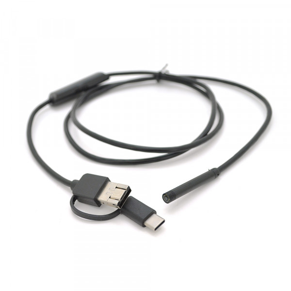 Універсальний ендоскоп 3в1 (USB+MicroUSB/Type-C) для смартфона/ПК, камера 5.5мм, м'який кабель 1м, з LED-підсвічуванням, IP67
