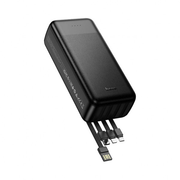 Power Bank HOCO J163B 30000mAh, 22.5W, 4 кабелі, Black, 0.660kg