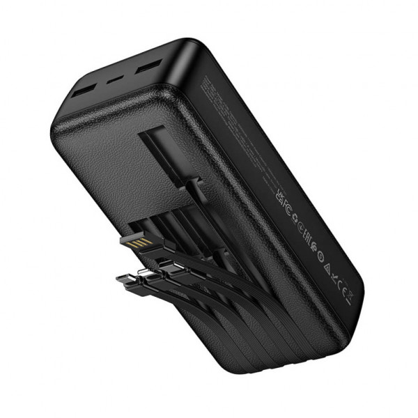 Power Bank HOCO J163B 30000mAh, 22.5W, 4 кабелі, Black, 0.660kg