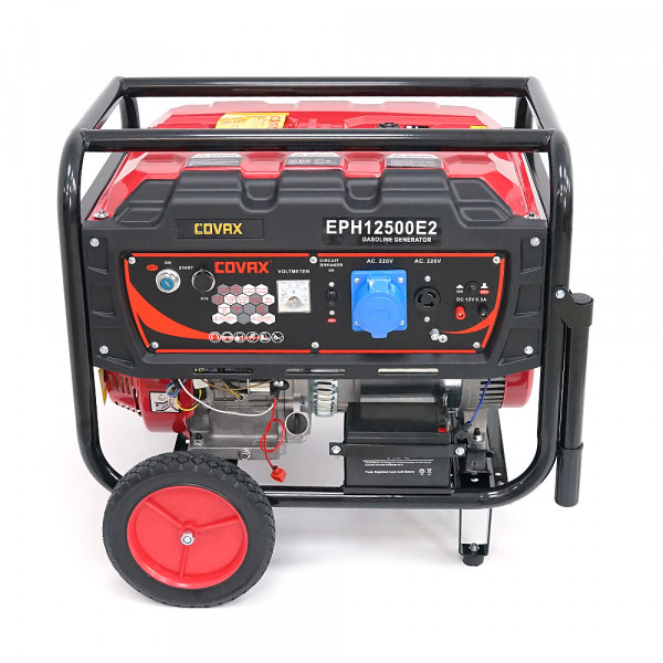 Генератор бензиновий COVAX EPH12500E2, 8.0kW, однофазний 220V, 50Hz, DC12V, 18HP, Electric Starter, tank 25L, 705x560x570mm, 86kg