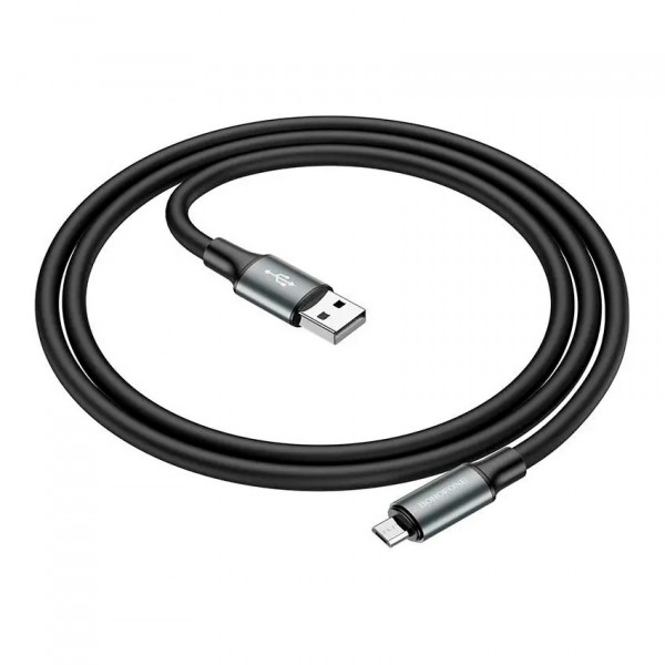 Кабель Borofone BX82, USB-Micro, 2.4A, довжина 1м, Black, BOX