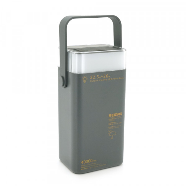 Power Bank Remax RPP-596 40000mAh, 2USB+2Type-C, 22.5W, QC/PD, Gray, 0.92kg
