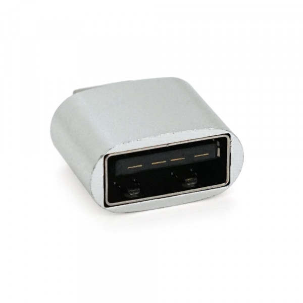 Перехідник USB2.0(AF) OTG => microUSB(M), Silver, Пакет