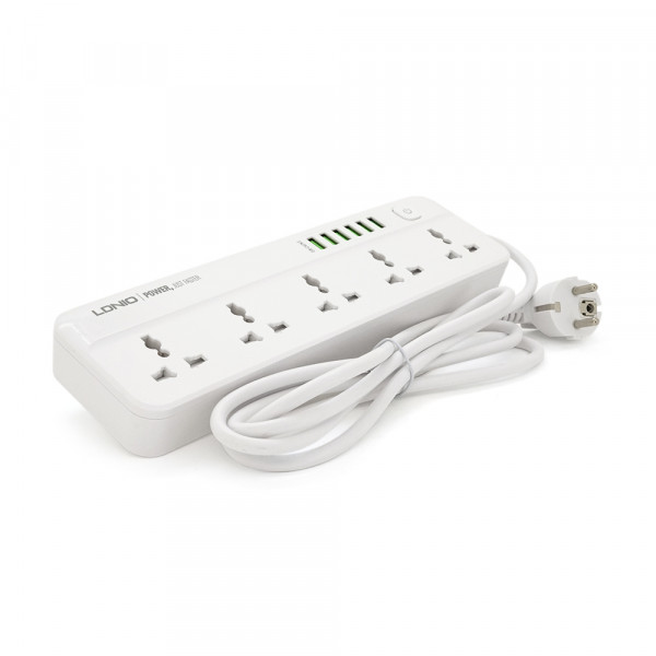 Мережевий фільтр LDNIO SС5614, 5 Розеток + 6 USB, 2 м, перетин 3х0, 75мм, White, Box