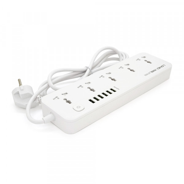 Мережевий фільтр LDNIO SС5614, 5 Розеток + 6 USB, 2 м, перетин 3х0, 75мм, White, Box