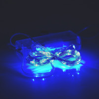 Гірлянди 50LED, 1 режим, 5 метрів, прозора ізоляція, живлення від 3*АА, Blue, ОЕМ