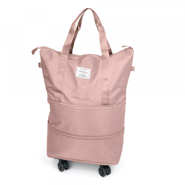 Дорожня сумка-трансформер, 55х22х80 cm, 56-75 л., Коліщатка, Pink, 1,1 кг