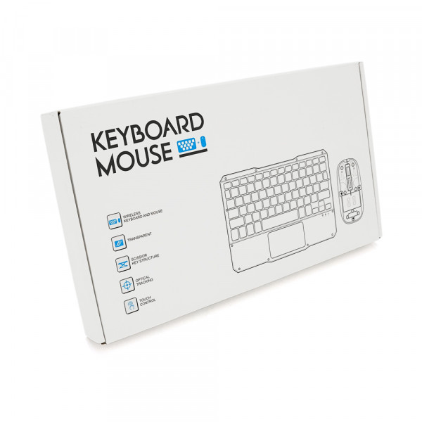 Бездротовий комплект YT-KB333 (KB+Mouse), (Eng / Pyc), 2.4G, 78 клавіш, White/Transparent, Box