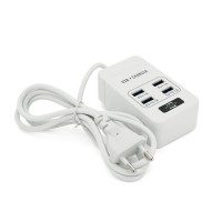 Мережевий фільтр ТВ-Т05, 4 USB, 1.5 м, перетин 3х0,5мм, 2.1А, White, Box