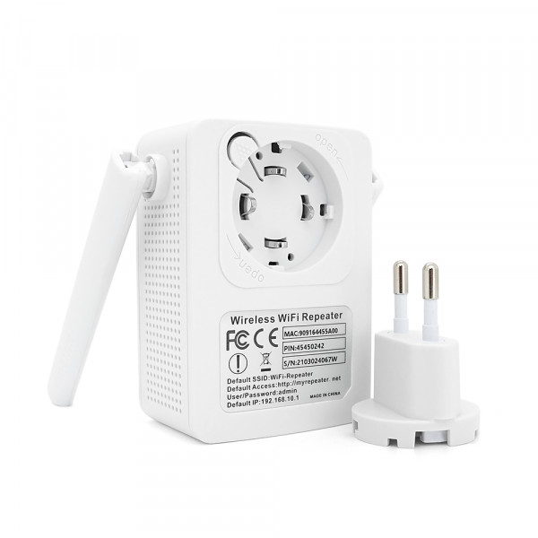 Підсилювач WiFi сигналу з 2-ма вбудованими антенами LV-WR13, живлення 220V, 300Mbps, IEEE 802.11b/g/n, 2.4-2.4835GHz, BOX