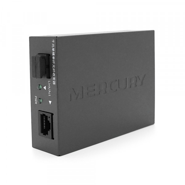 Медиаконвертор Mercury  MCG11B-3 В (IC+175), 1550 WDM, 10M/100M/1000M, (0 +70°C), 20km + блок живлення 5V 2A + перехідник Q10
