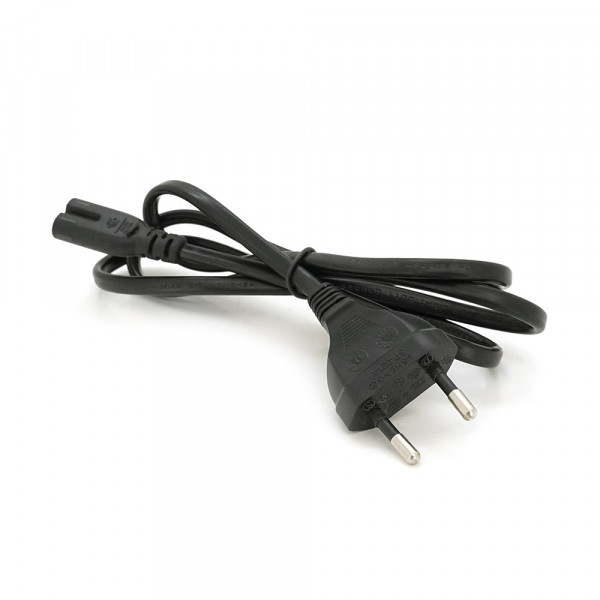 Кабель живлення 1.0m, 0.5mm, PC-184/2 CEE7 / 16-C7 2 pin (для побутової техніки), Black, OEM Q600