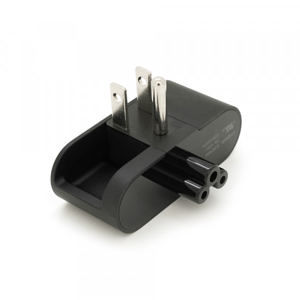 Перехідник складаний із заземленням, m-m, американка\3pin, Black, BOX
