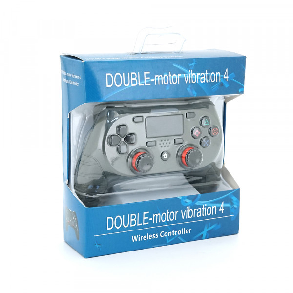 Геймпад Brazzers S8-P бездротовий для PS4 Wireless DOUBLE-motor vibration 4, роз'єм для навушників, LED light bar, Silver, 3.7V, 600mAh, Blister-box