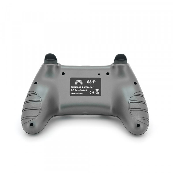 Геймпад Brazzers S8-P бездротовий для PS4 Wireless DOUBLE-motor vibration 4, роз'єм для навушників, LED light bar, Silver, 3.7V, 600mAh, Blister-box